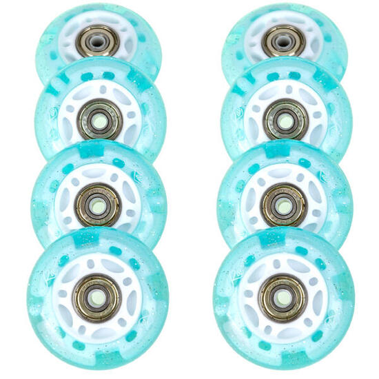 8x LED-lichtgevende wieltjes + lagers voor Zoya PU-rollers