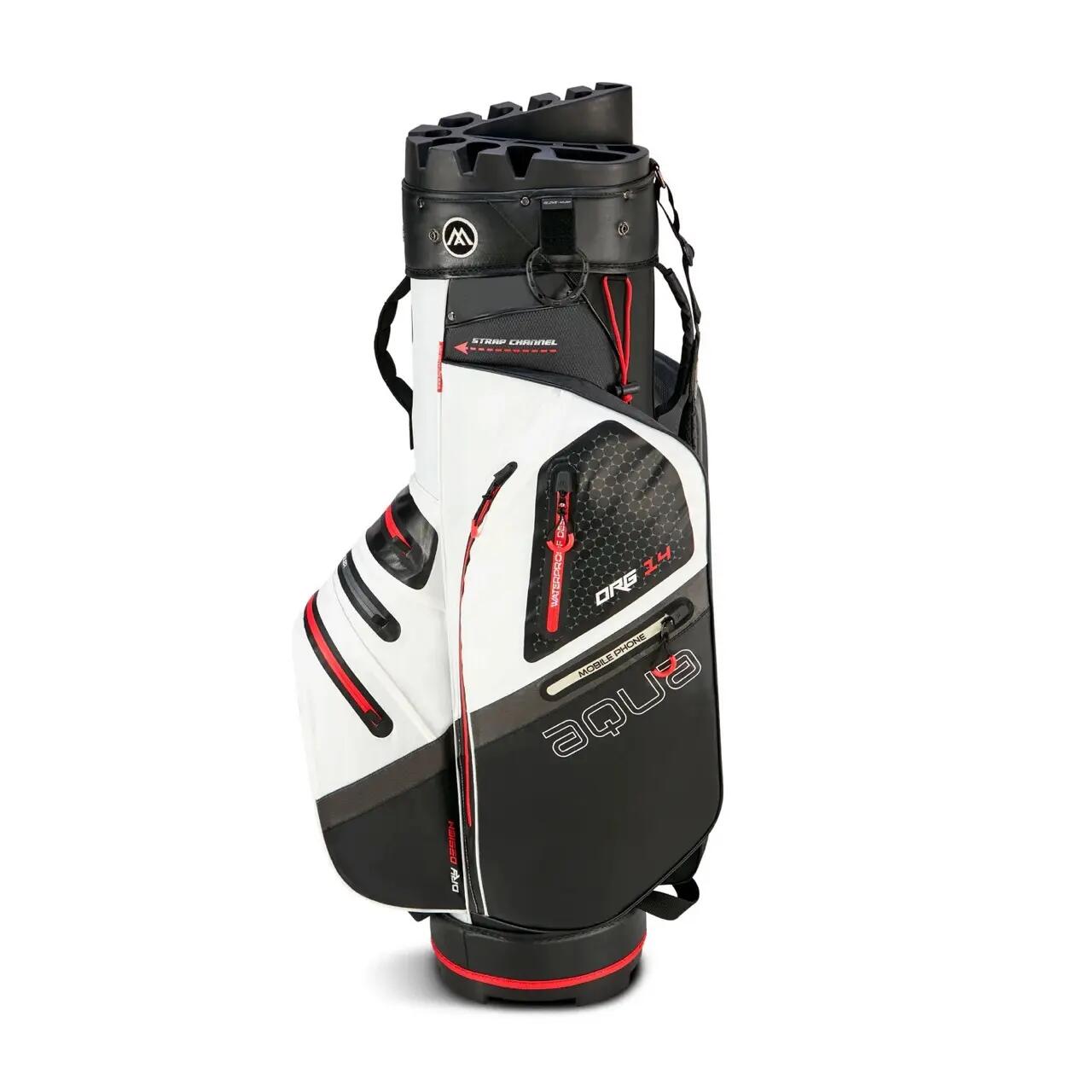 BIG MAX Aqua Silencio 4-cartbag met 14 verdelers, wit/zwart/rood 4/4