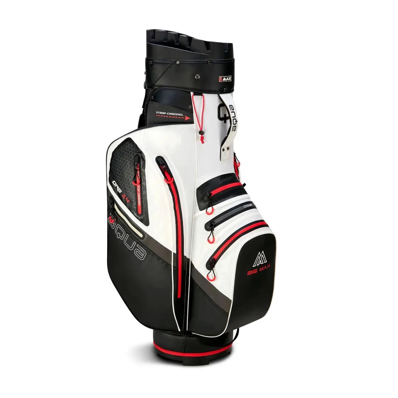 BIG MAX Aqua Silencio 4-cartbag met 14 verdelers, wit/zwart/rood 3/4