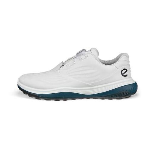 Ecco Mens Golf LT1 BOA Scarpa da golf da uomo Bianco/Petrolio