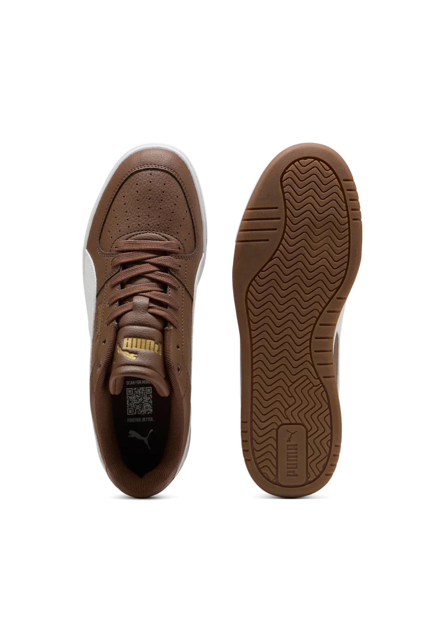Puma Herren Caven III Sneaker Schuhe 404484 16 Chestnut Brown-White-Gold 3/5