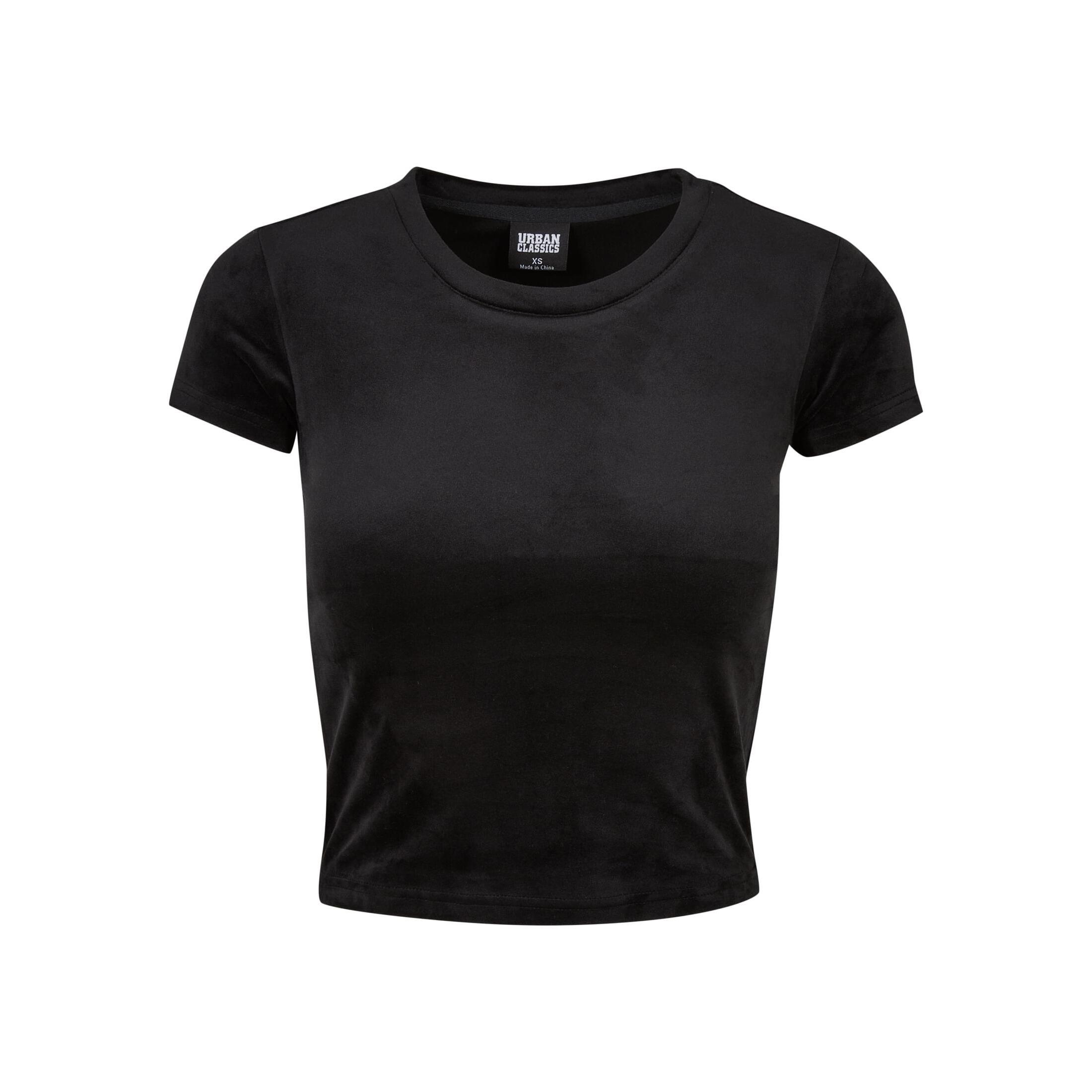 Urban Classics - T-shirt En Velours Femme Urban Classics - T-shirt Manches Courtes - Noir - Decathlon