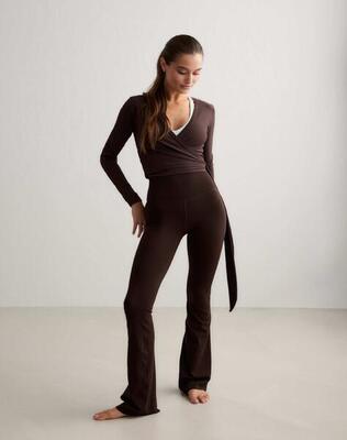 Dames legging petite uitlopende vochtafvoerend donkergrijs