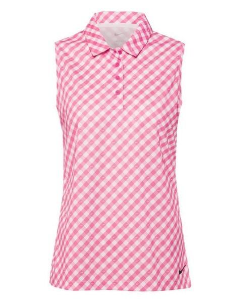 Polo da donna Nike Dry Fit Victory, rosa e bianca 3/5