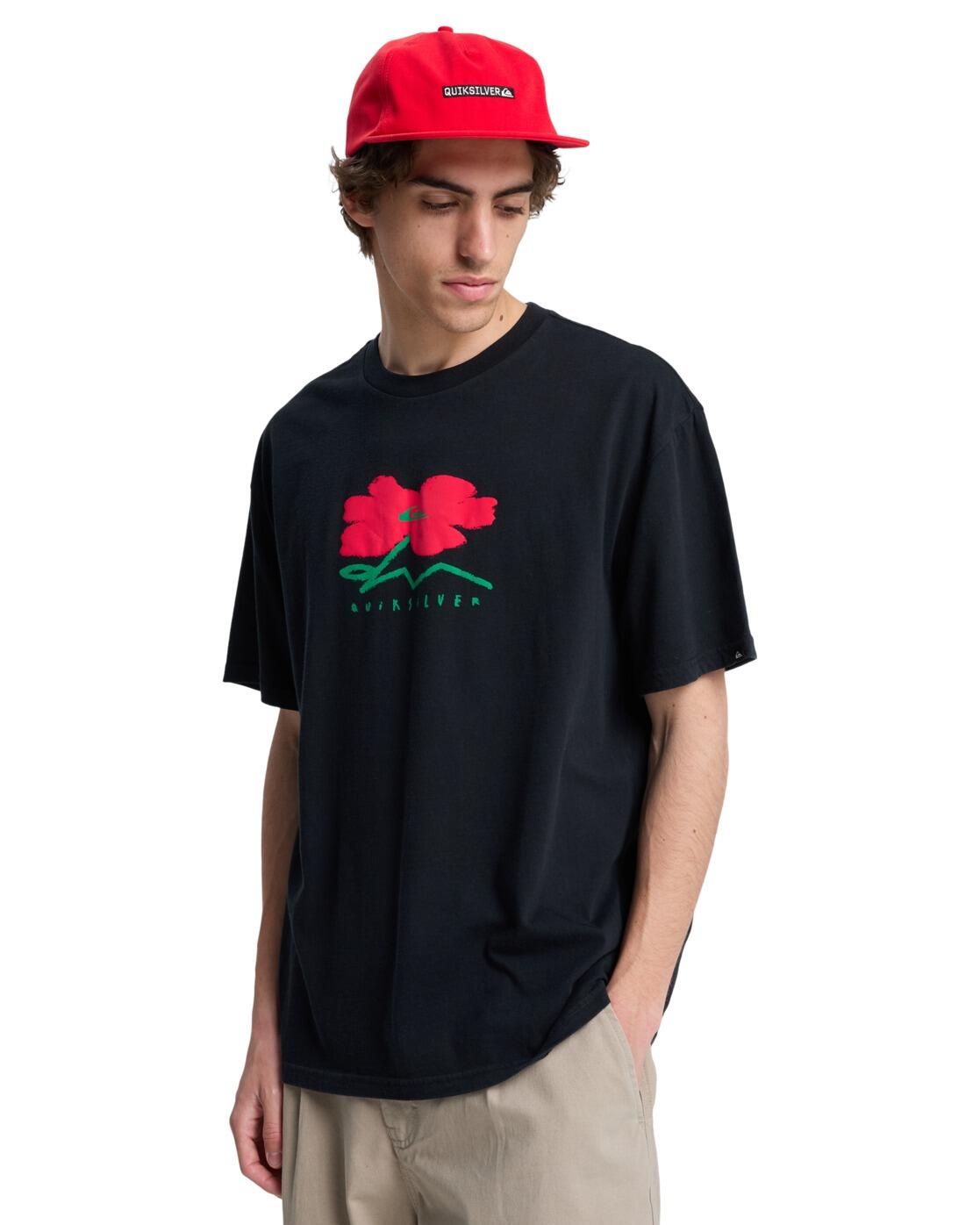 T-Shirt à manches courtes STRUCTURED FLOWER Noir Homme 2/4
