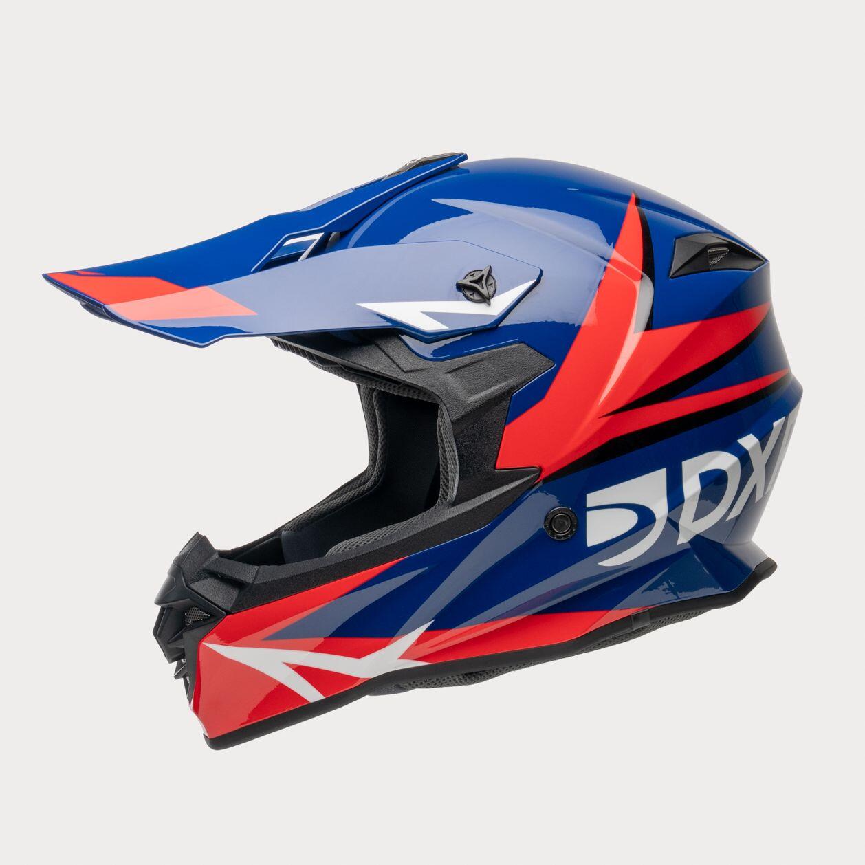 MOTOBLOUZ Casque Cross ARGESS SCRUB Red/Blue pour Scooter Vélo Trottinette 2/7