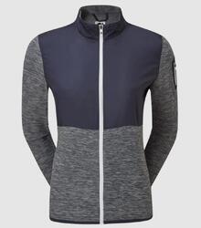 Veste de golf Footjoy Space Dye pour femme, fermeture éclair intégrale, grise
