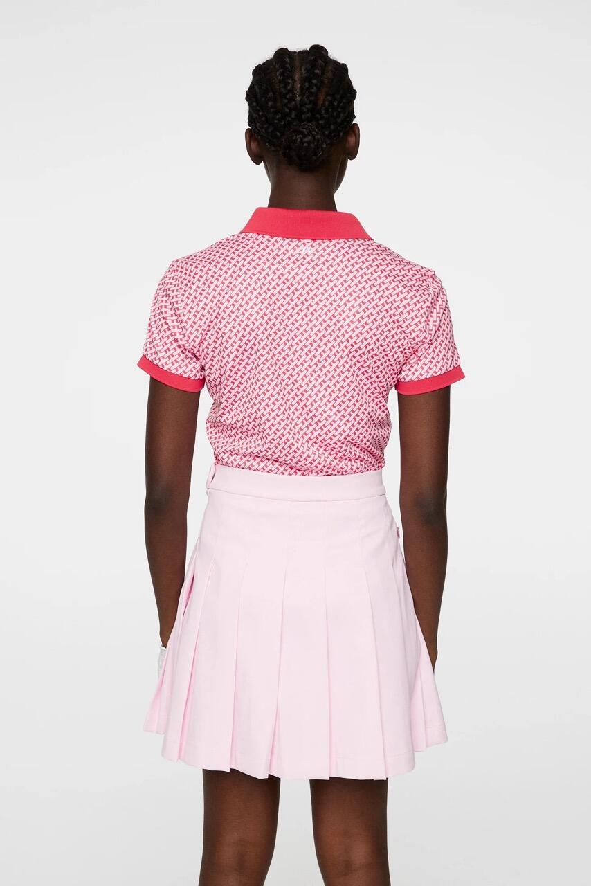 Tour Tech Print Polo Damen Geo Pink 2/4