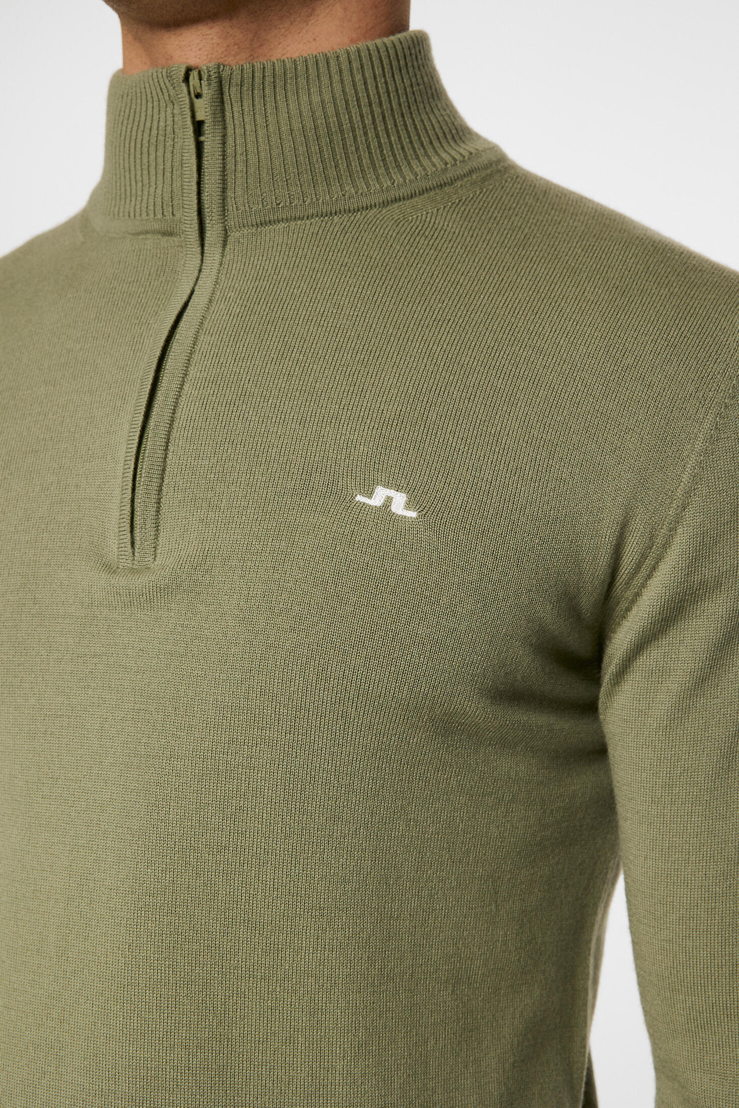 Kian Zipped Sweater Men Green 3/4