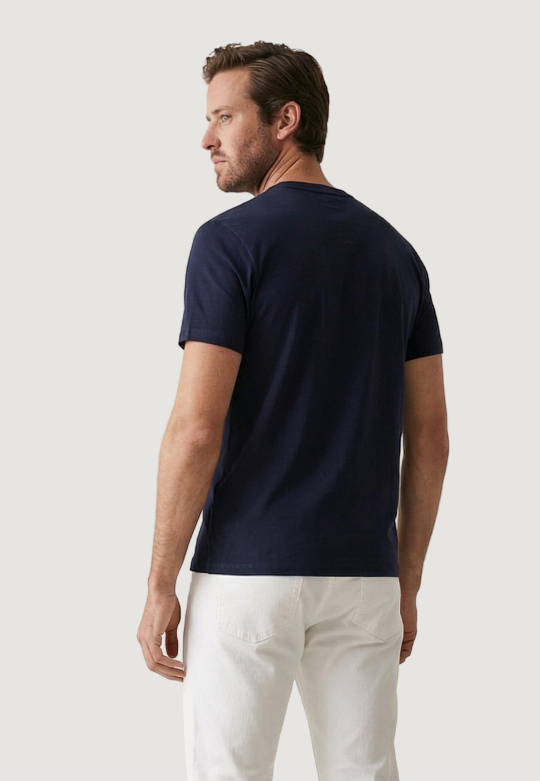 t-shirt crop top MICK-BASIC HOMME bleu 3/5