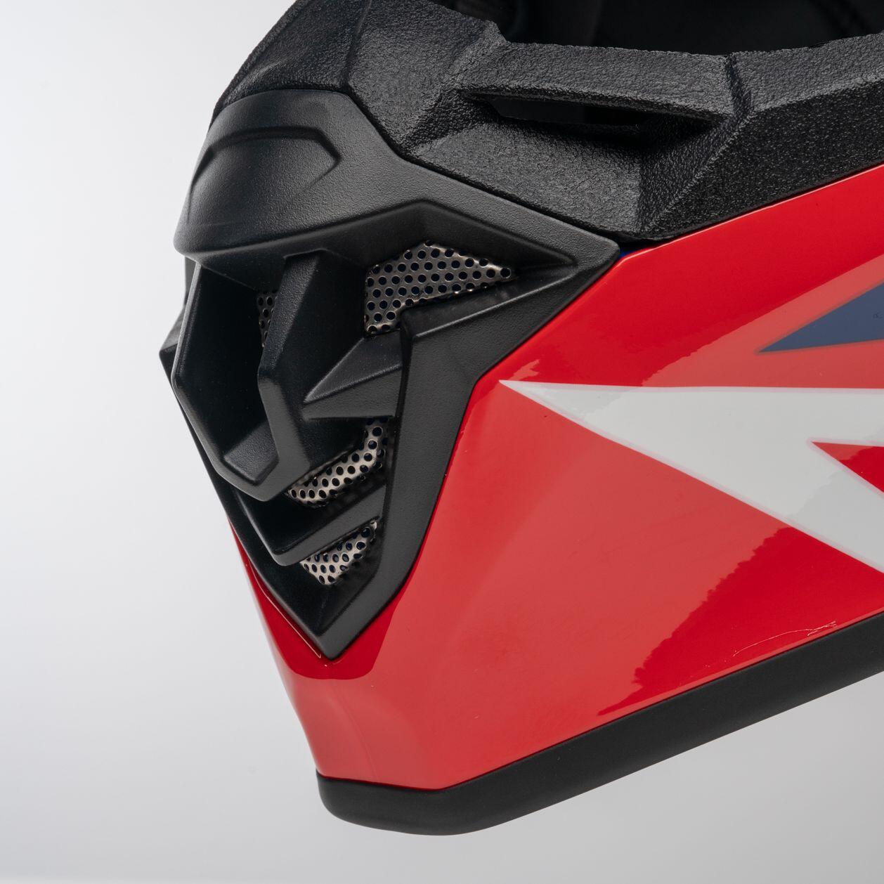 MOTOBLOUZ Casque Cross ARGESS SCRUB Red/Blue pour Scooter Vélo Trottinette 7/7