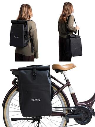 3in1 wasserdichter Fahrradrucksack als Gepäckträgertasche & Schultertasche - 25L