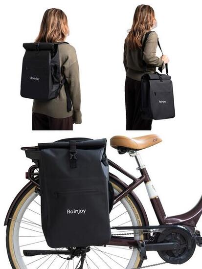 3in1 wasserdichter Fahrradrucksack als Gepäckträgertasche & Schultertasche - 25L