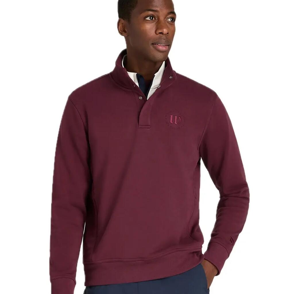 Club 1/2 Zip Mock Sweatshirt Men Red