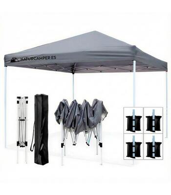 Vouwtent 3x3m groen voor strand, tuin, terras of camping.