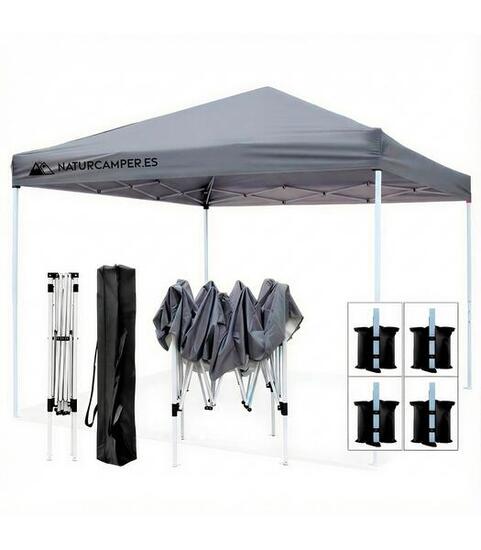 Tonnelle pliante 3x3m grise, Plage et camping, Avec sac de transport