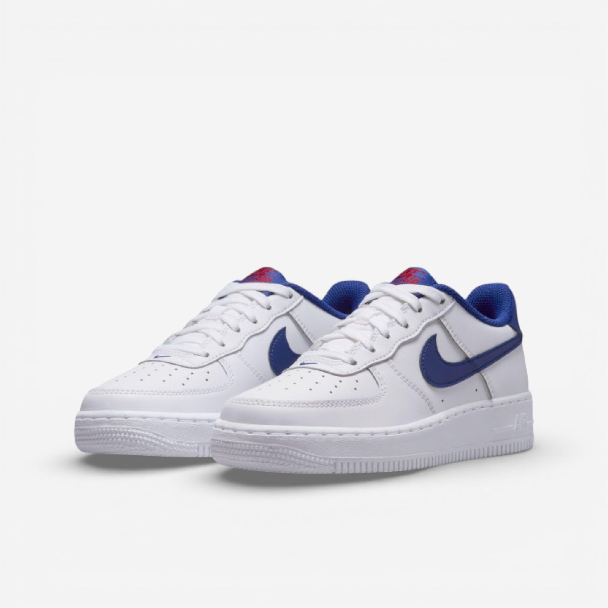 Nike Air Force 1 White Deep Royal Blue GS 2/3
