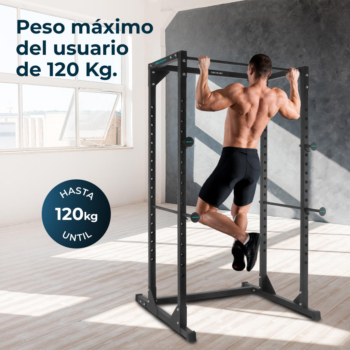 Cecotec Power Rack Jaula de Musculación y Dominadas, Estación de Ejercicio Drumf 3/7