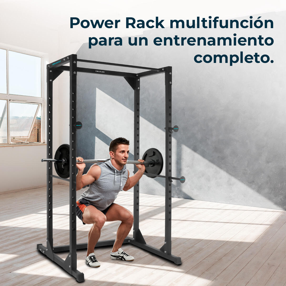 Cecotec Power Rack Jaula de Musculación y Dominadas, Estación de Ejercicio Drumf 2/7