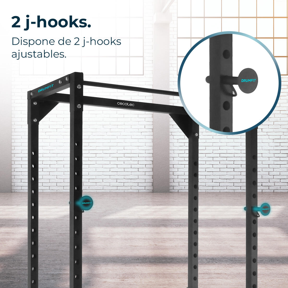 Cecotec Power Rack Jaula de Musculación y Dominadas, Estación de Ejercicio Drumf 4/7