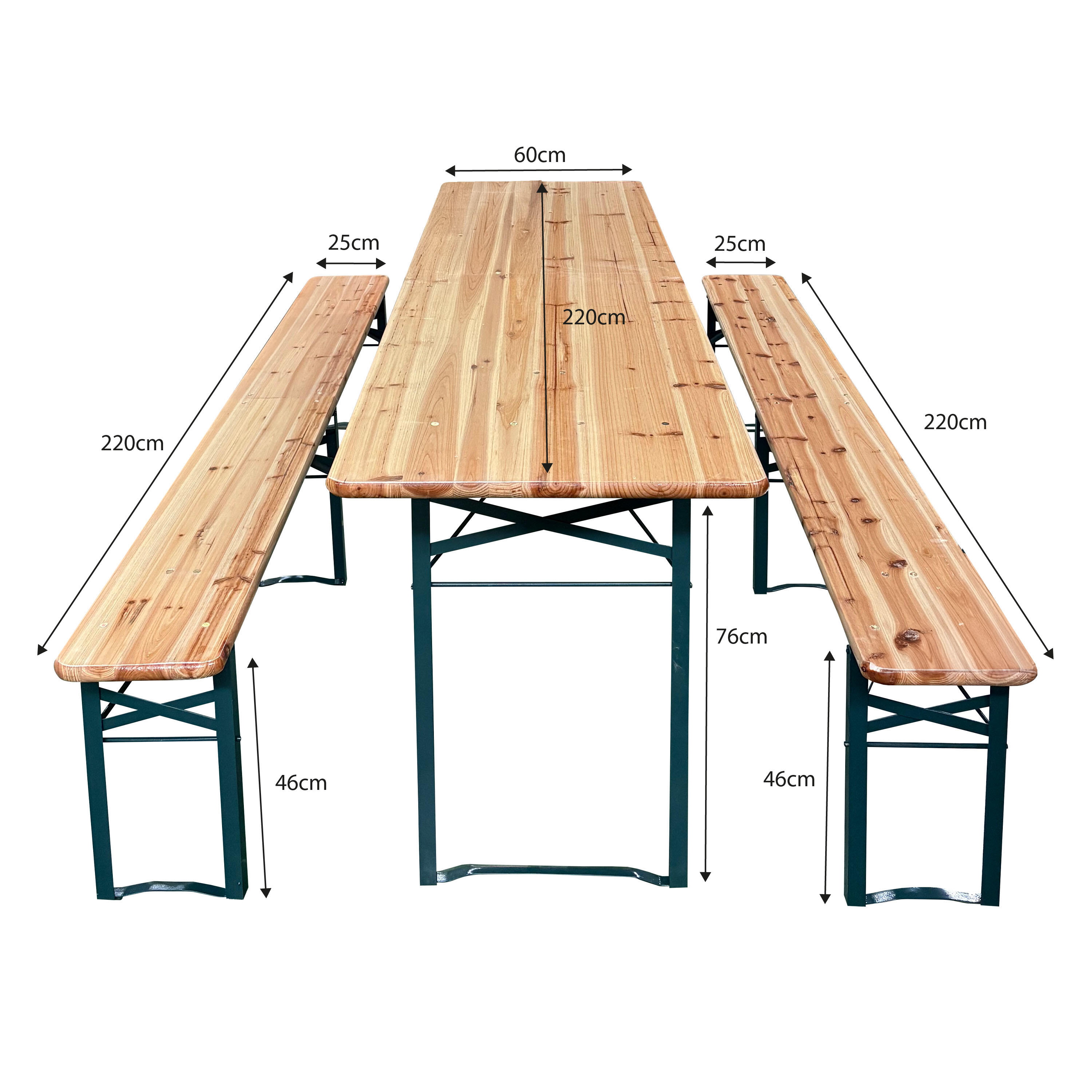 Table et bancs de brasserie, AXI Toon, Acier et Bois 4/7