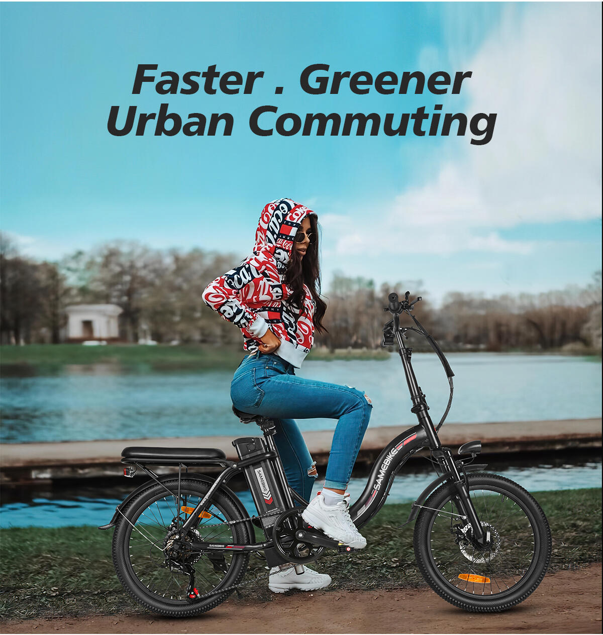 Volwassen elektrische fiets CY20, accu 36V 12Ah, 20" banden. 8/8