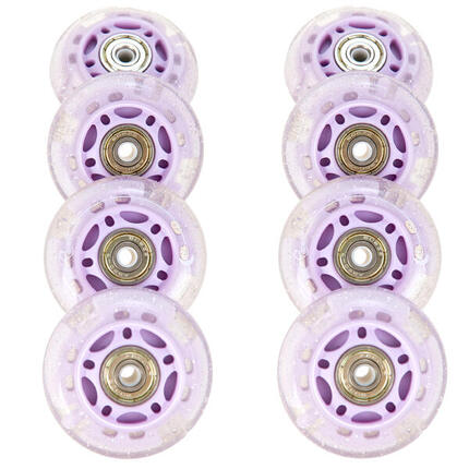 8x Leuchtende LED-Räder + Lager für Etta PU-Rollen
