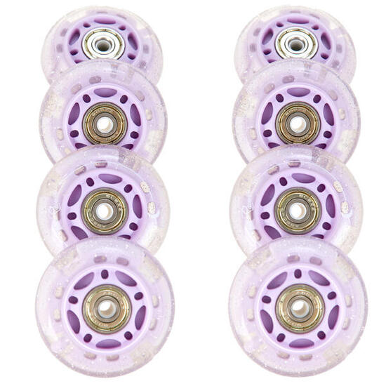 8x Leuchtende LED-Räder + Lager für Etta PU-Rollen