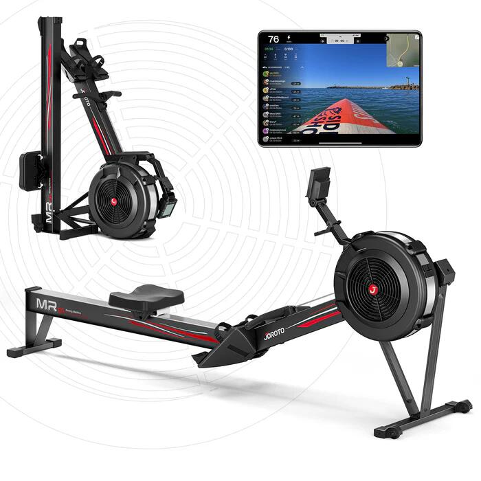 Joroto - Rameur Mr56, 10 Niveaux De Résistance, Capacité De 160 Kg, Bluetooth Et App - Rameur - Noir - Taille Unique - Decathlon