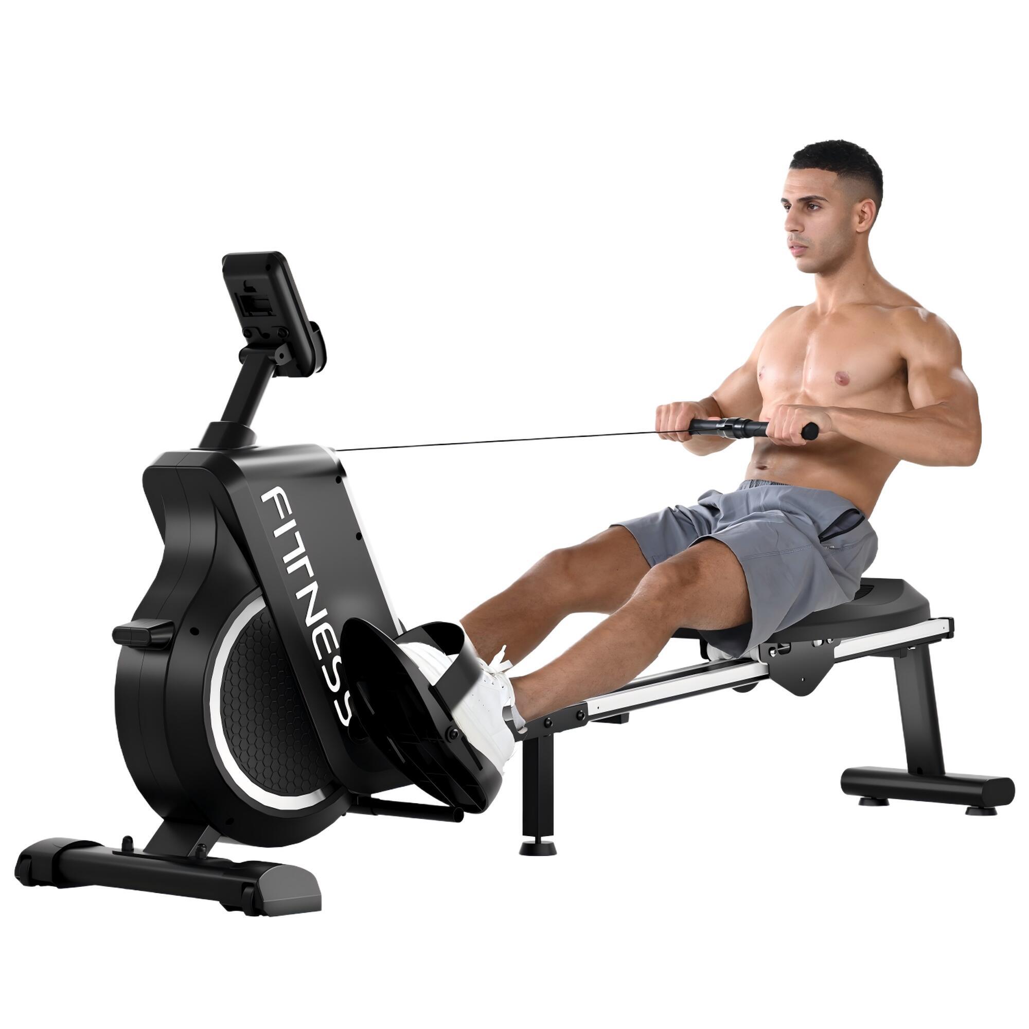 Homefitnesscode - Rameur Magnétique 16 Niveaux Résistance Écran Lcd - Rameur - Noir - Taille Unique - Decathlon