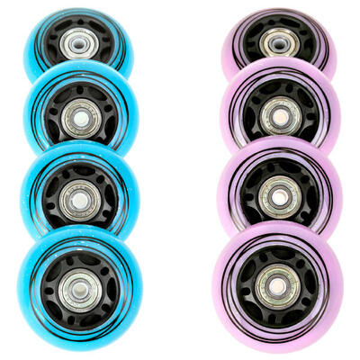 8x led-lichtgevende wieltjes + raven loret pu-lagers voor rolschaatsen