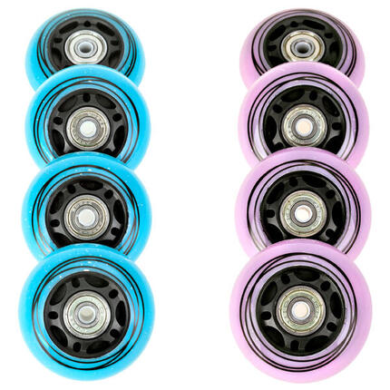 8x Leuchtende LED-Räder + Lager für Raven Loret PU-Rollen