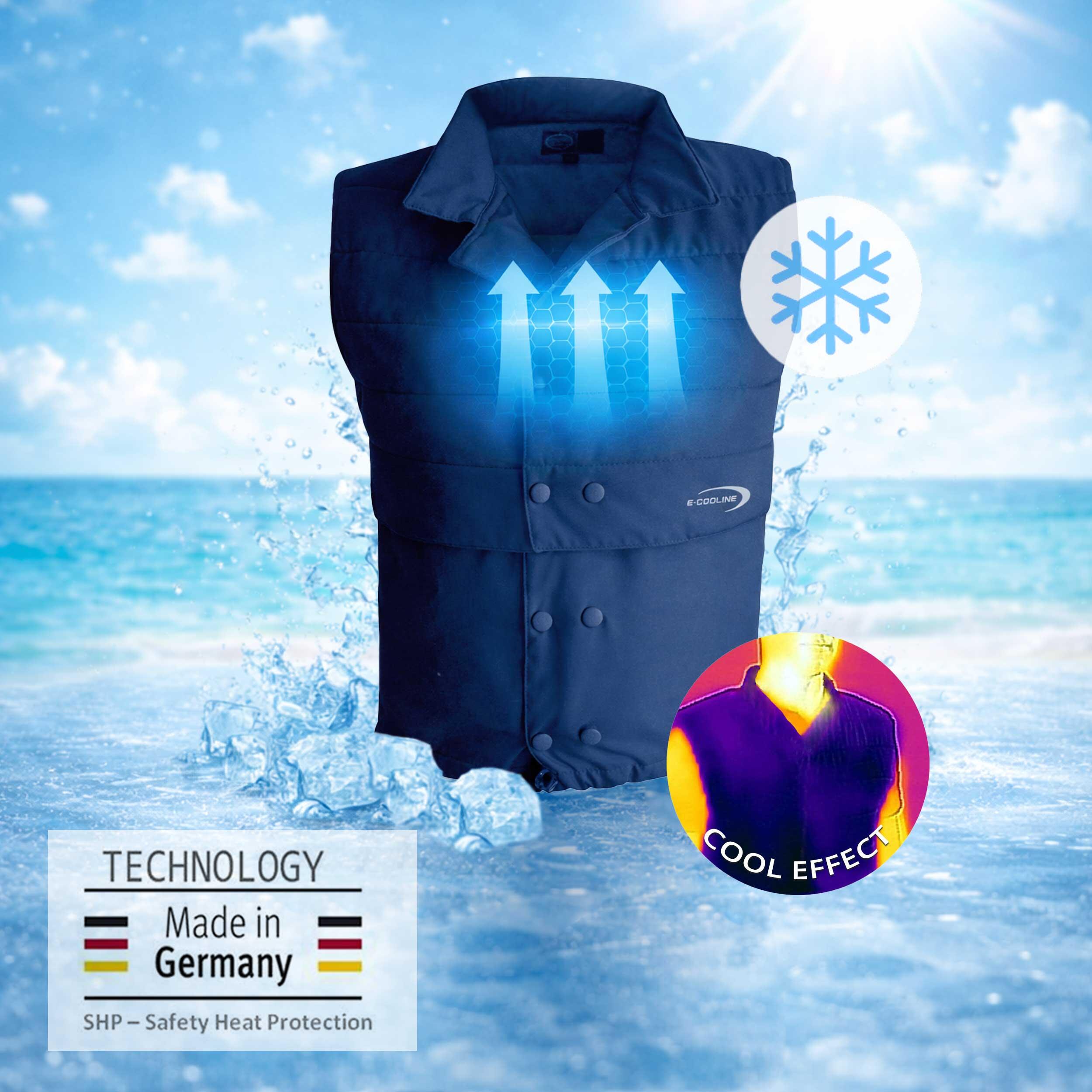 E.COOLINE PowerVital Gilet|Gilet raffreddante adulto|attivato con acqua|lavabile 5/9