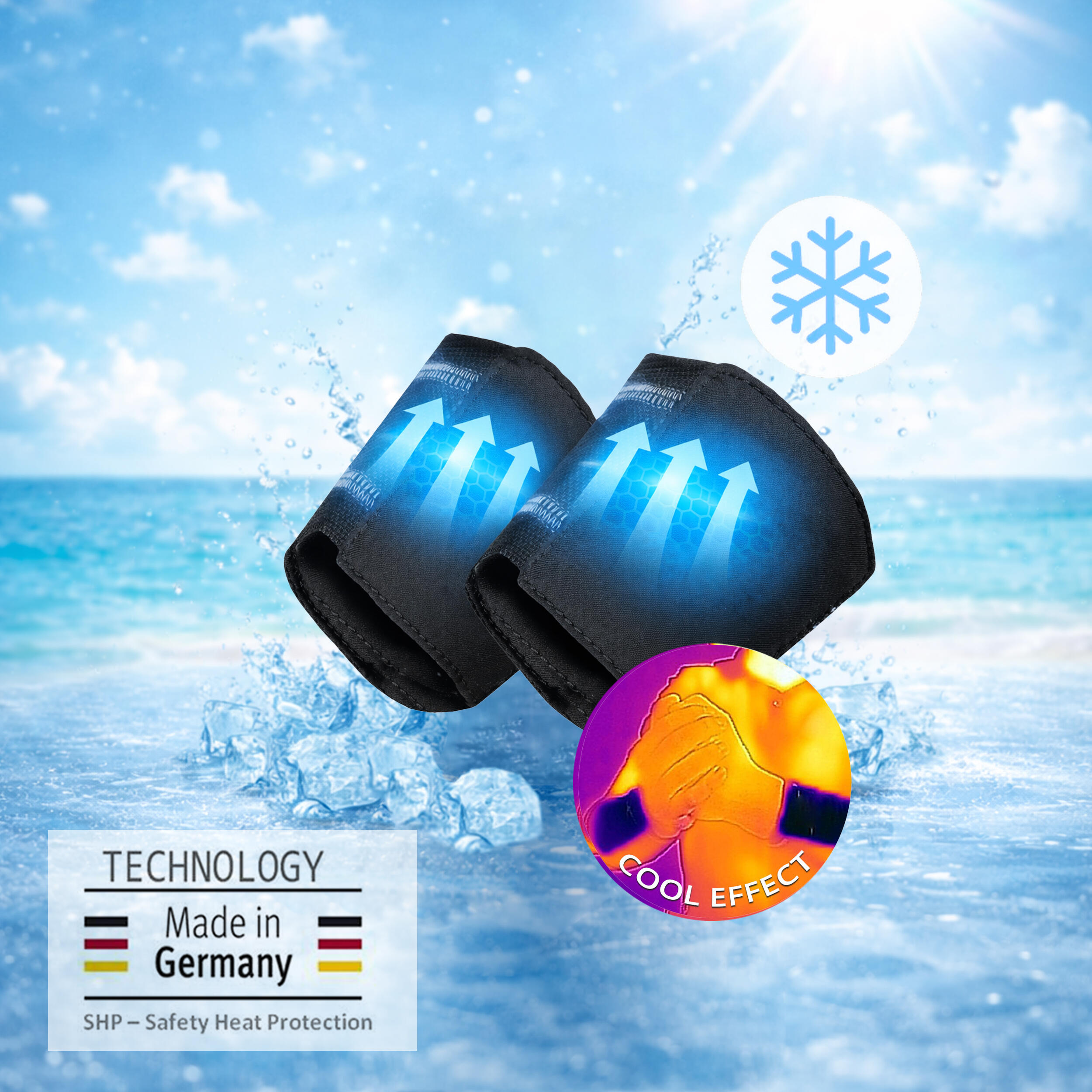 E.COOLINE PowerPuls Cooler | Raffreddante polso adulto | attivato con acqua 5/9