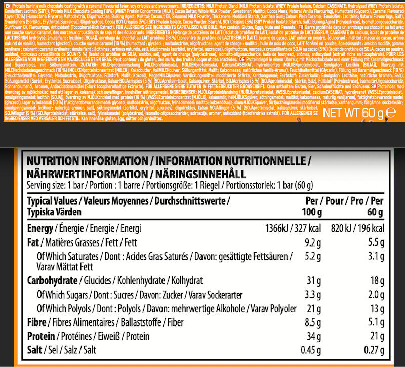 Proteinriegel - Dose Whipped Protein (10x60g) - Karamell-schokolade 3/5