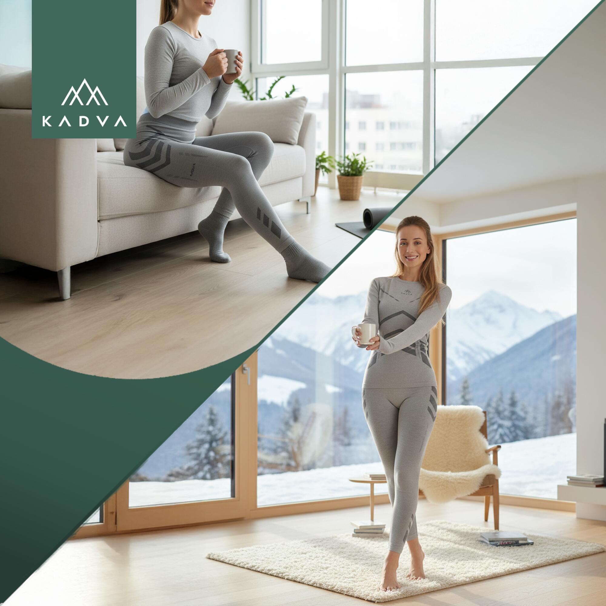 Calças térmicas femininas KADVA ALPINESTEP BAMBOO THERMO LIGHT PLUS sem costura 7/7