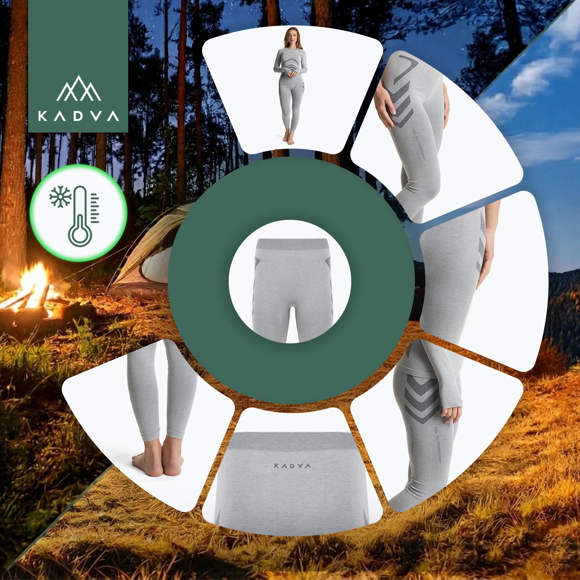 Calças térmicas femininas KADVA ALPINESTEP BAMBOO THERMO LIGHT PLUS sem costura 5/7