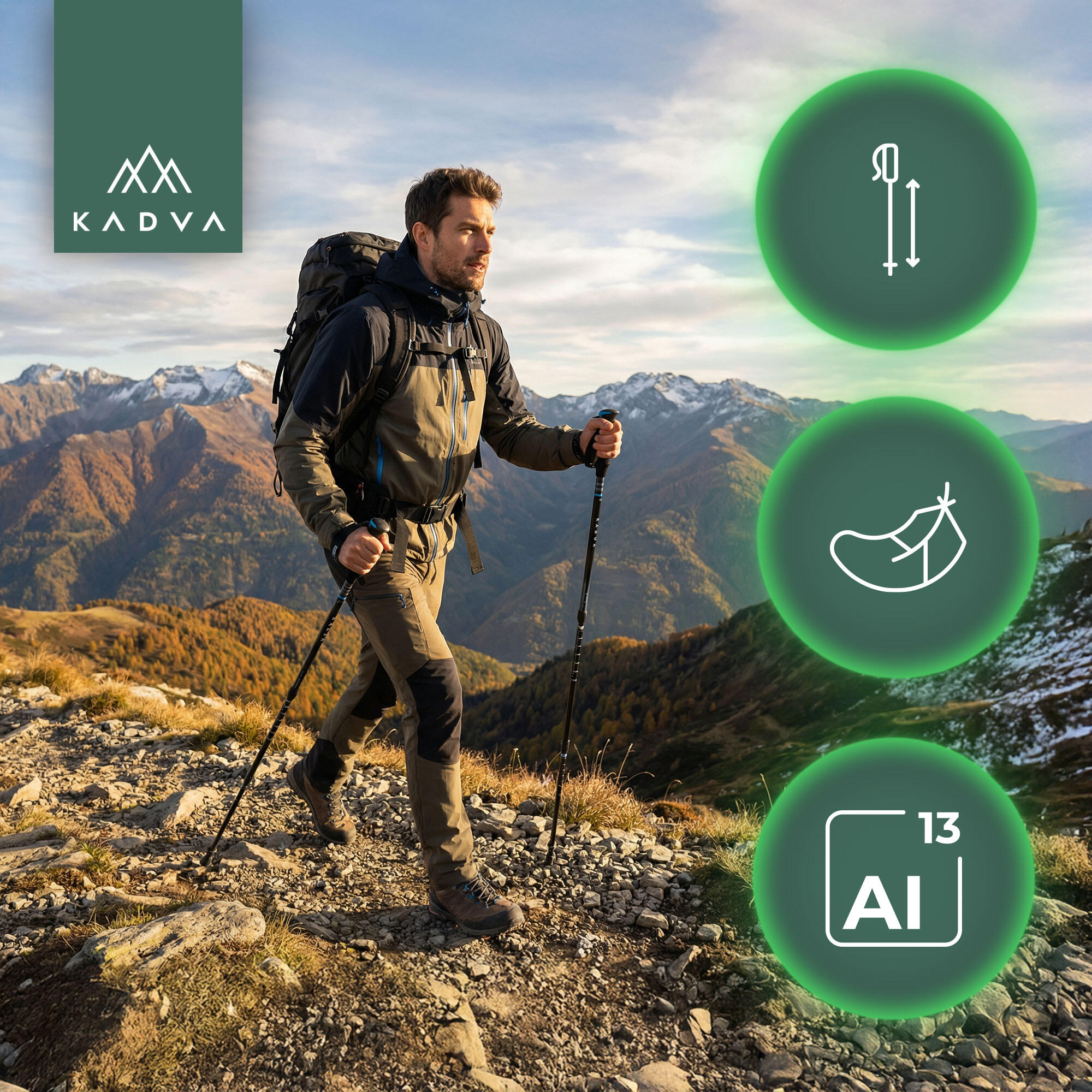 Bastões de caminhada KADVA Sajama 3/7