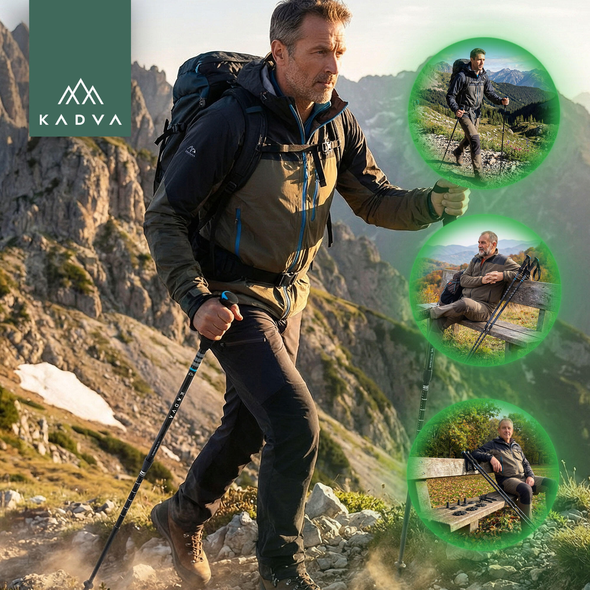 Bastões de caminhada KADVA Sajama 5/7