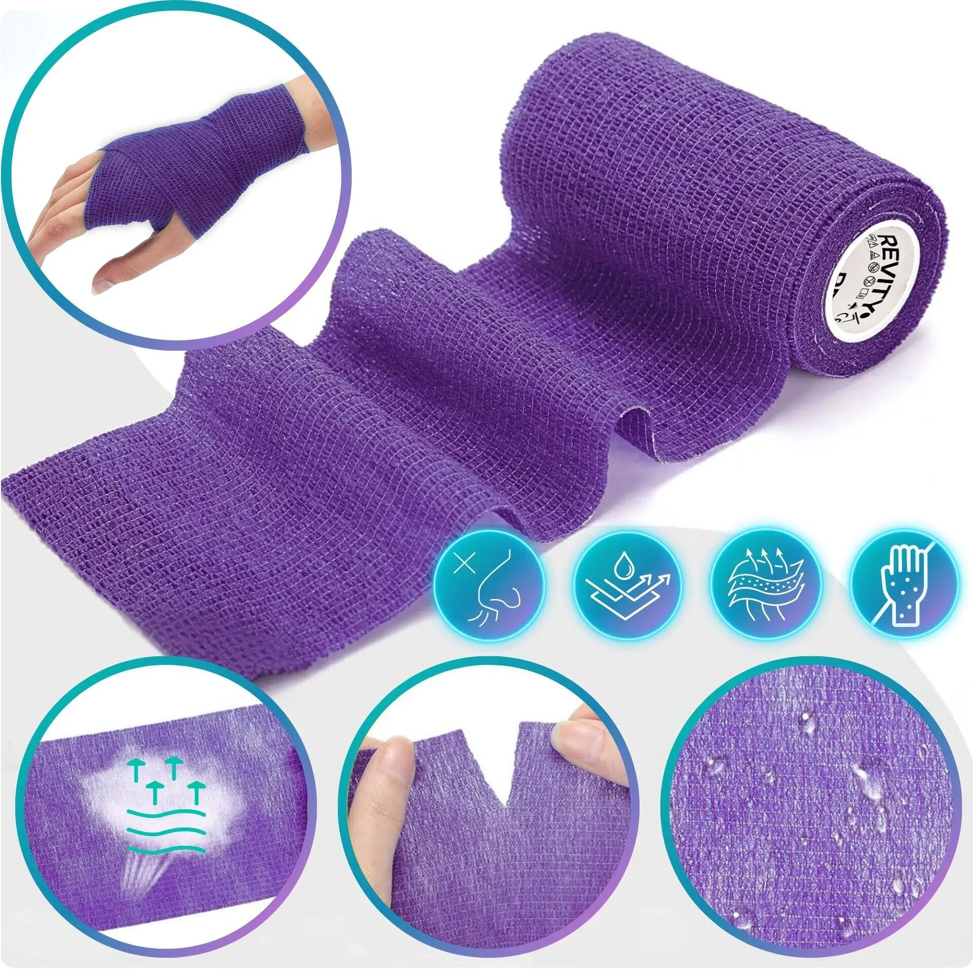 Benda coesiva autoadesiva elastica 10 cm × 4,5 m 1 pz dispositivo CE REVITY 4/7