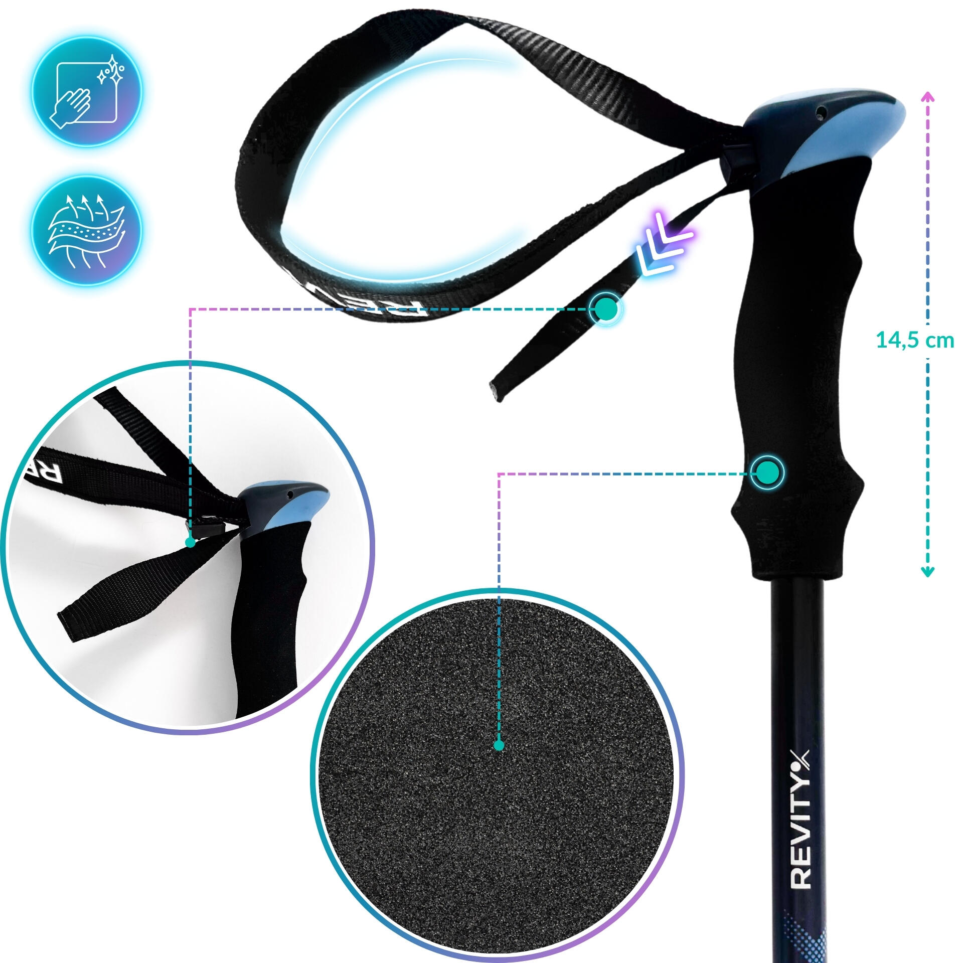 Bastões de Trekking Revity Discover 64–135 cm Alumínio 6/7