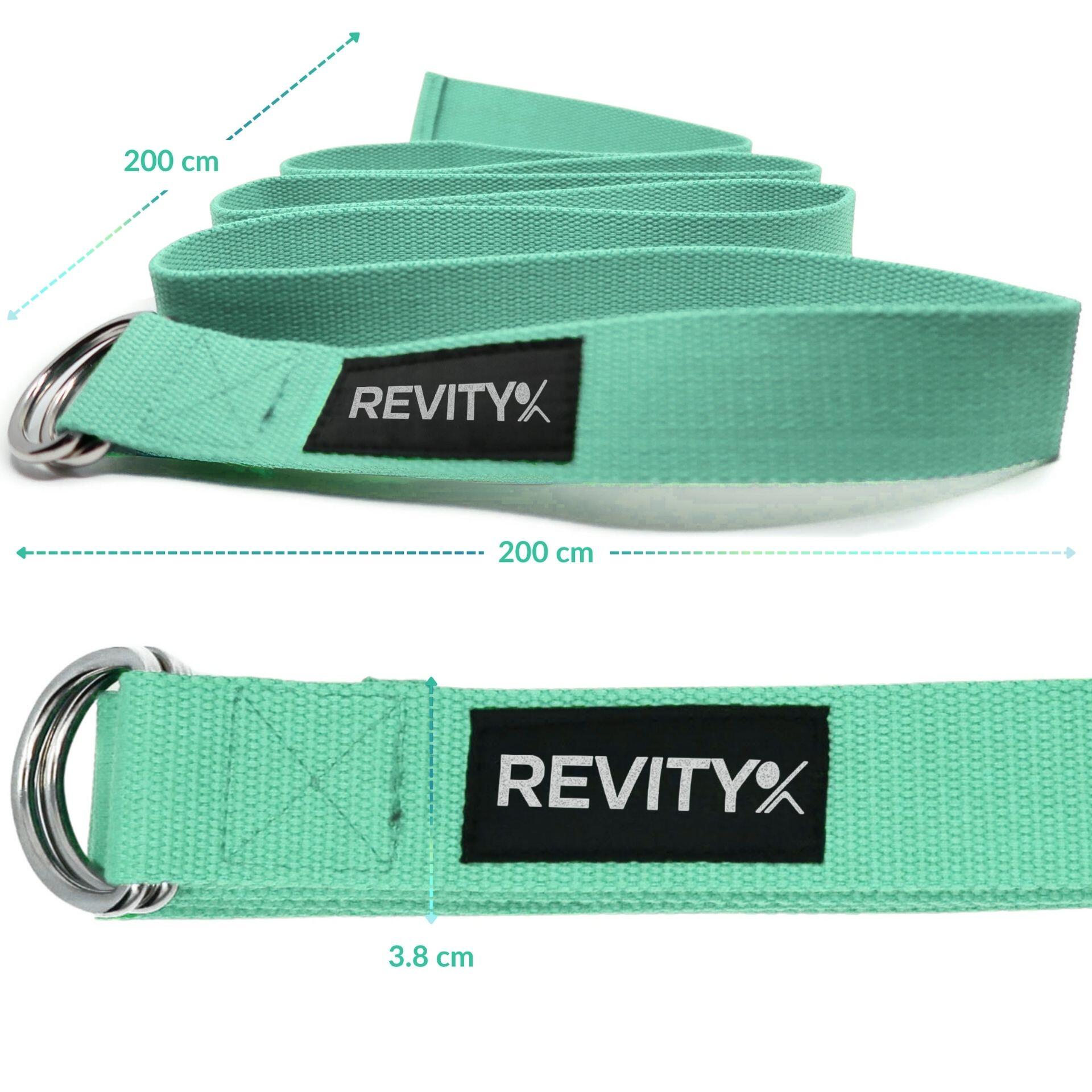 Correa yoga/pilates de 200 × 3,8 cm + plan de entrenamiento en PDF, menta 5/7