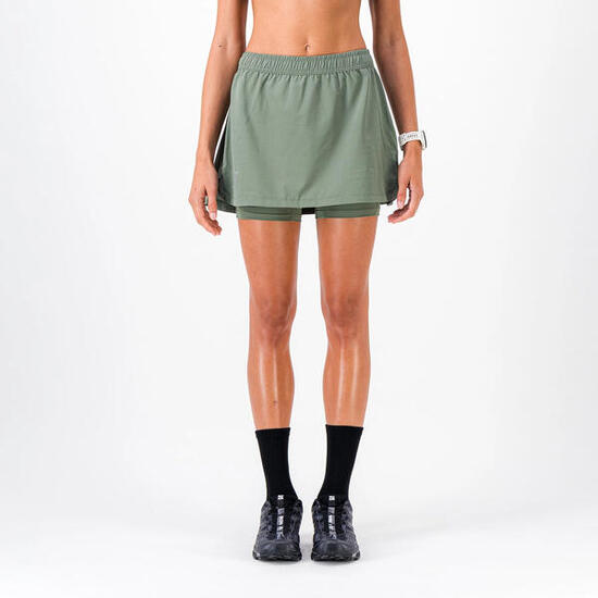 Damenrock/Shorts Trail-Running ZIPRUN SKIRT 3 IN 1