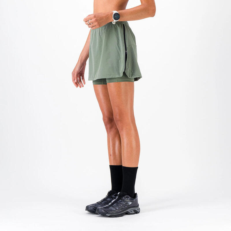 Fustă/Colanți Femei Trail-Running ZIPRUN SKIRT 3 IN 1