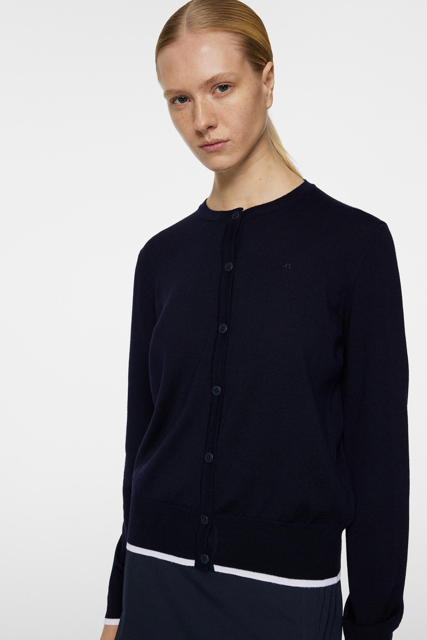 Joanna Knitted Cardigan Women Navy 3/4