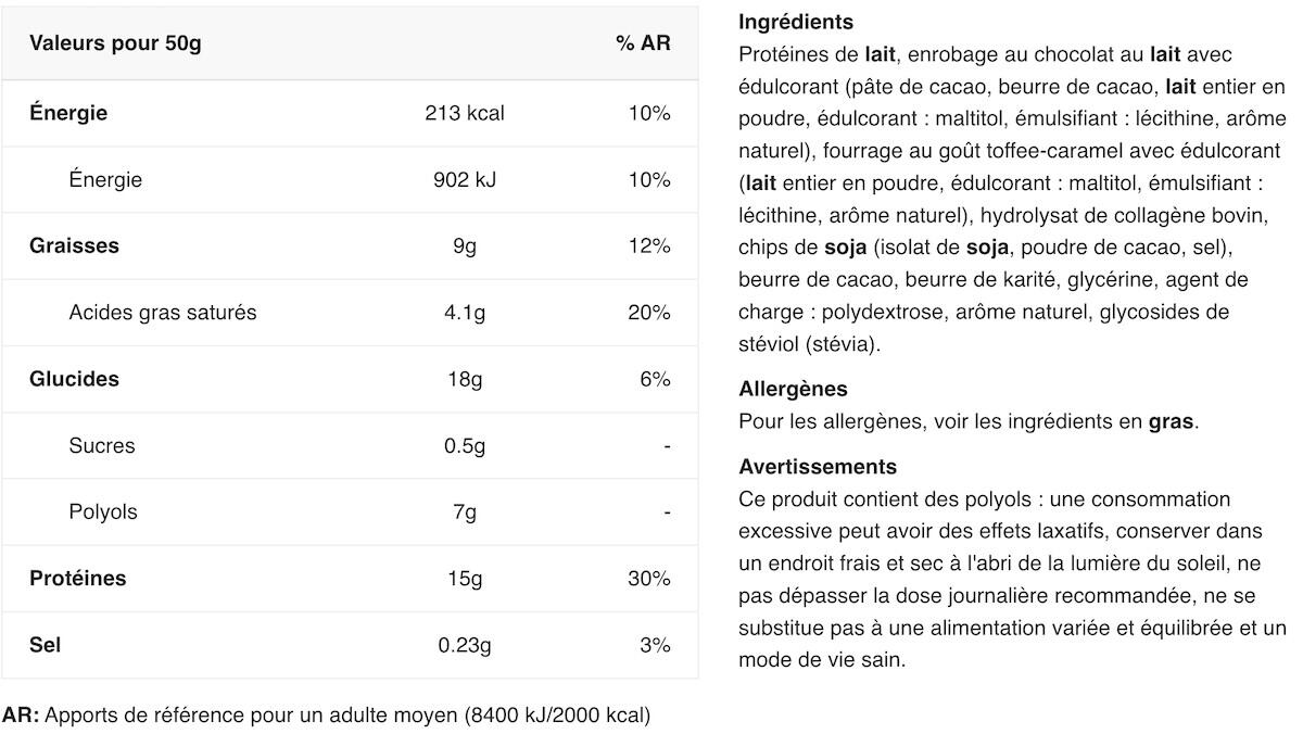 Weider Joe's Crispy Protein Bar (12x50g) Toffee Caramel - Repen - Eiwit Repen 2/3