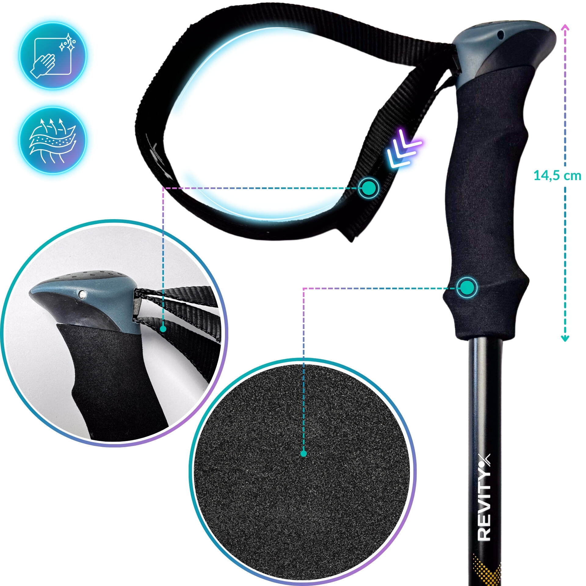 Trekkingstokken - stoken voor nordic walking Discover 65 - 135 cm telescopische 5/7