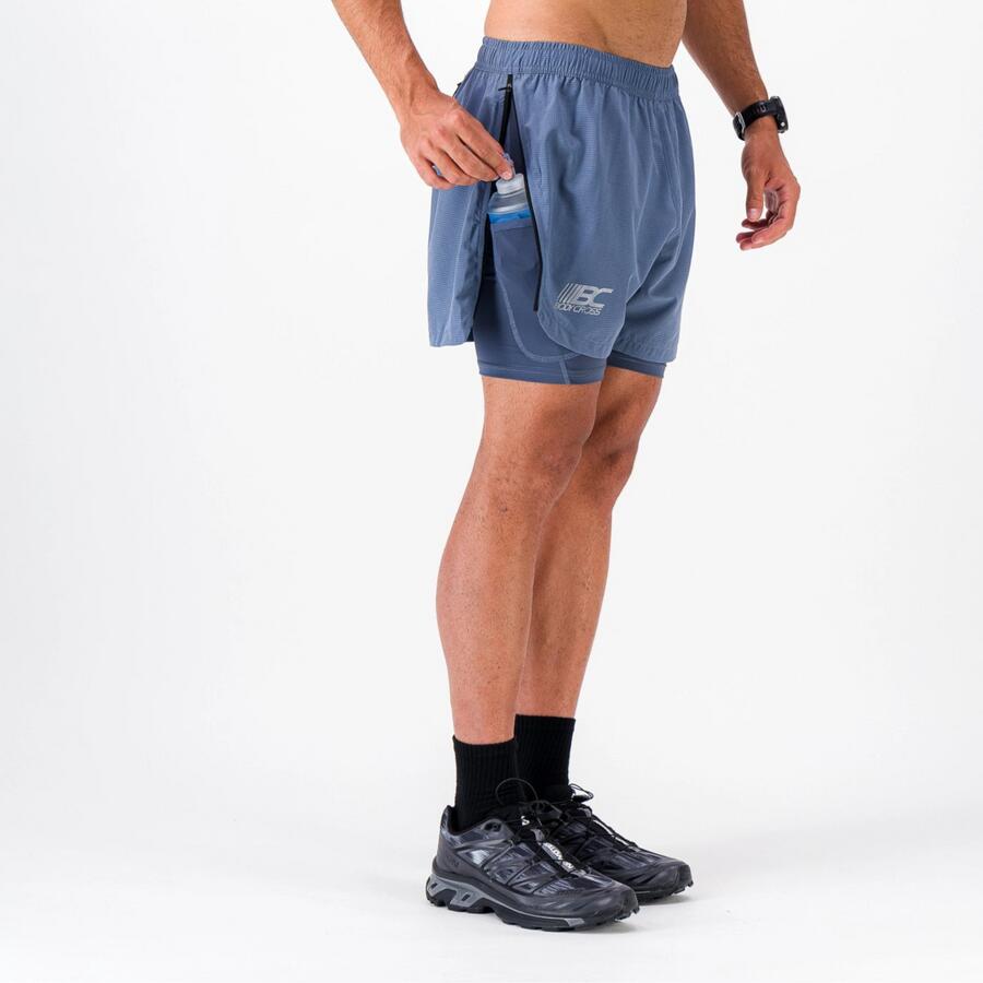 Short/Pantalón Corto Hombre Trail-Running ZIPRUN SHORT 3 IN 1 3/7