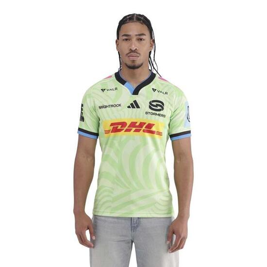 Maillot Extérieur Stormers URC pour Homme Adidas Vert citron