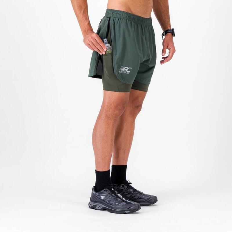 Short/Pantaloni Scurți Bărbați Trail-Running ZIPRUN SHORT 3 IN 1